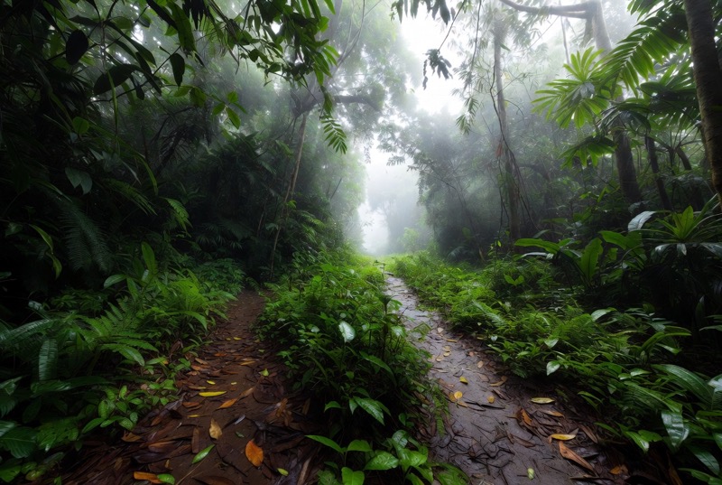 A peaceful healing retreat center nestled in the Peruvian Amazon jungle